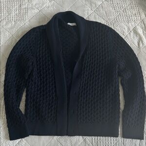 Men's Navy Heavy Knit Cardigan
